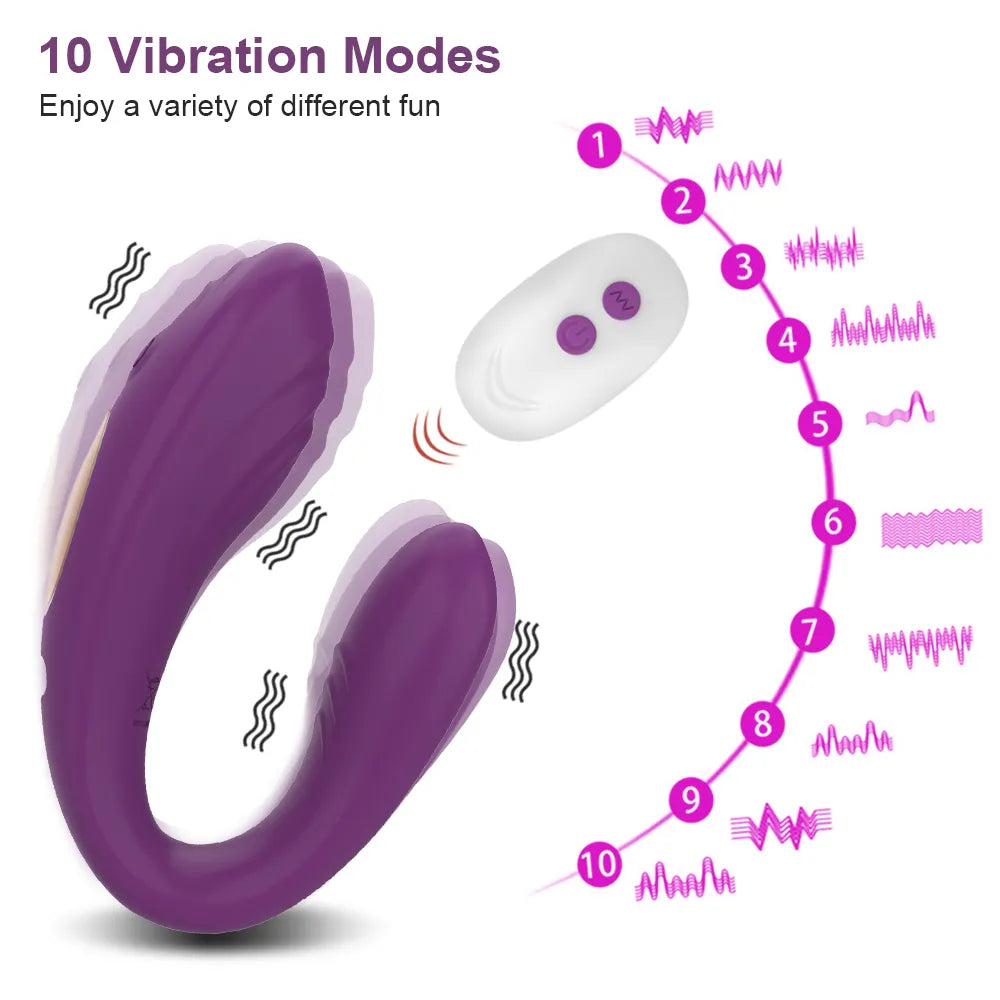 Wireless Remote Control Vibrator U Shape Clitoris Stimulator Wearable Sex Toy