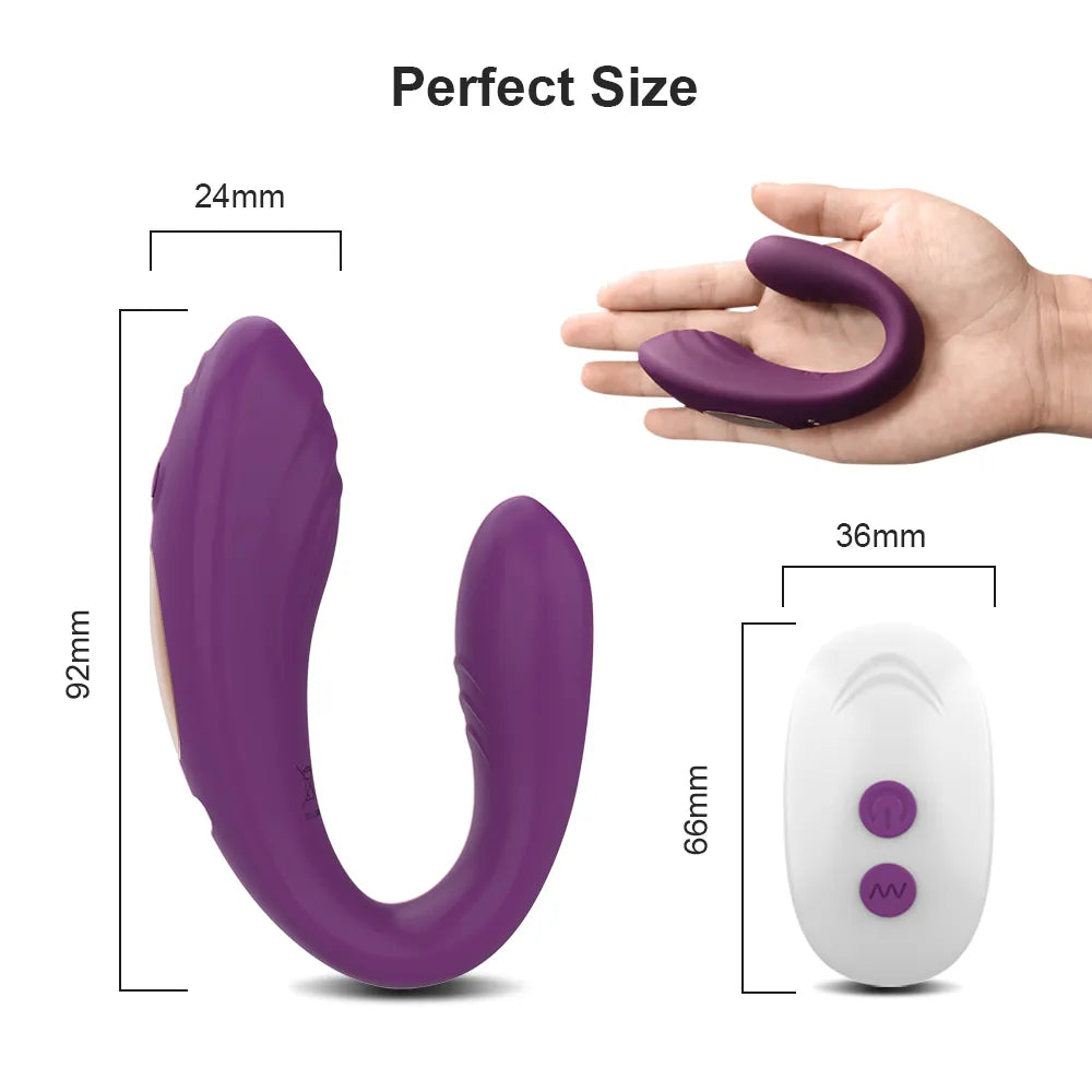 Wireless Remote Control Vibrator U Shape Clitoris Stimulator Wearable Sex Toy