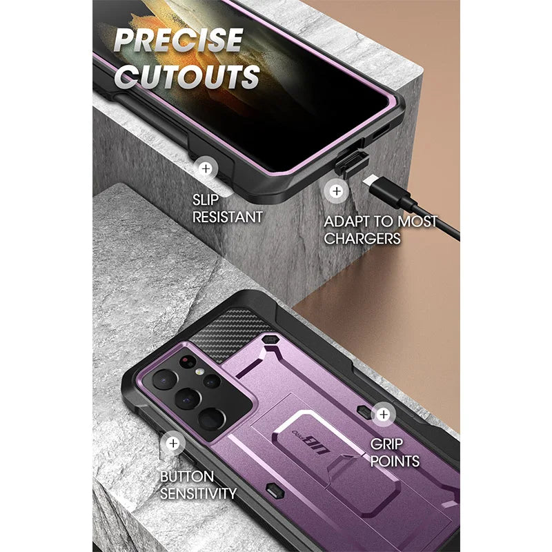 Samsung Galaxy S21 Ultra 5G Case (2021 Release) Pro Full-Body Dual Layer Holster Kickstand with S Pen Slot