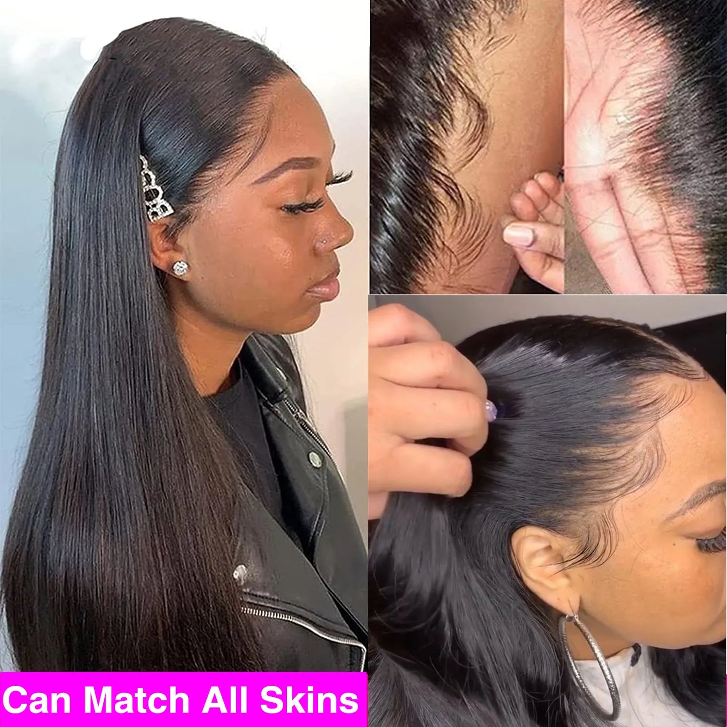 Brazilian Bone Straight Transparent Lace Front Wig