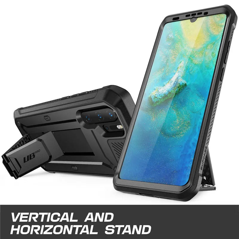 Huawei P30 Pro Case (2019 Release) Heavy Duty Full-Body Rugged Case with Built-in Screen Protector+Kickstand