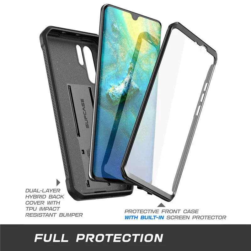 Huawei P30 Pro Case (2019 Release) Heavy Duty Full-Body Rugged Case with Built-in Screen Protector+Kickstand