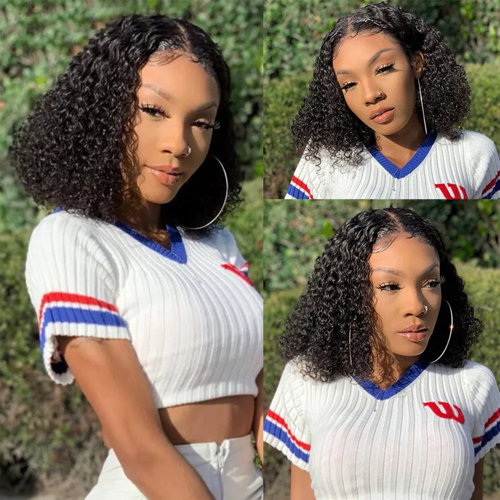 Short Bob Lace Frontal Wig 13x4 Deep Wave