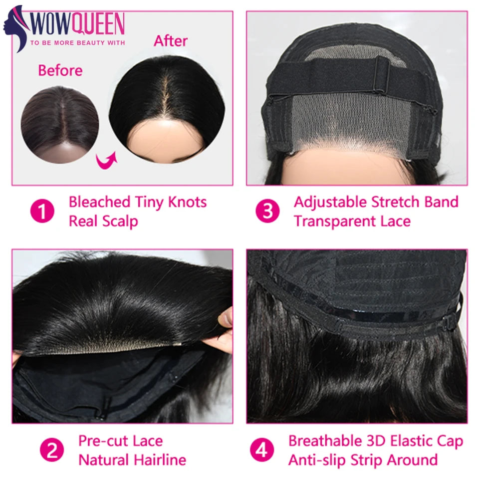 Wear And Go Bob Wig Ready To Wear Straight Short Bob Hair Wig