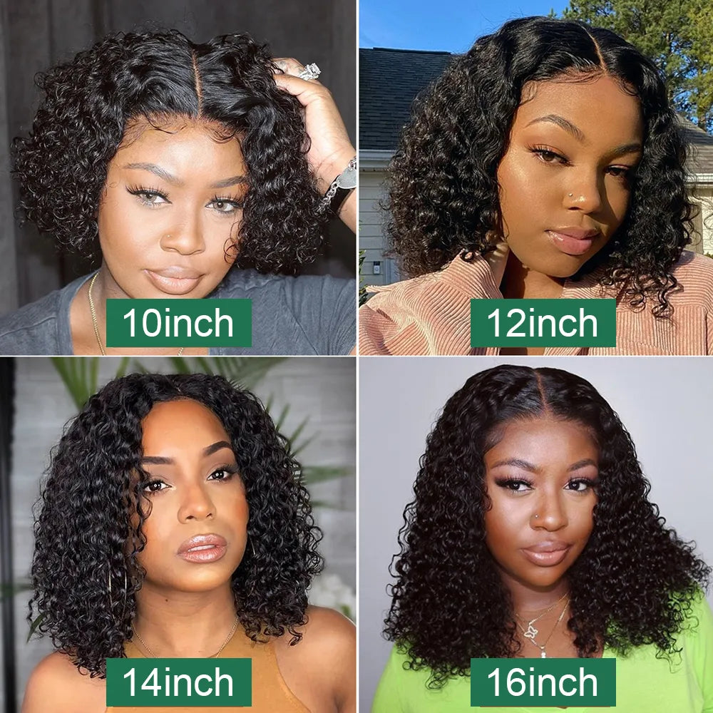 Short Bob Lace Frontal Wig 13x4 Deep Wave