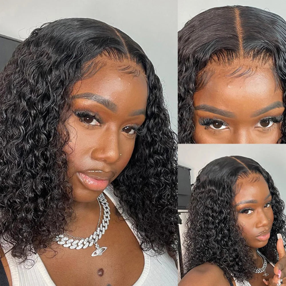 Short Bob Lace Frontal Wig 13x4 Deep Wave