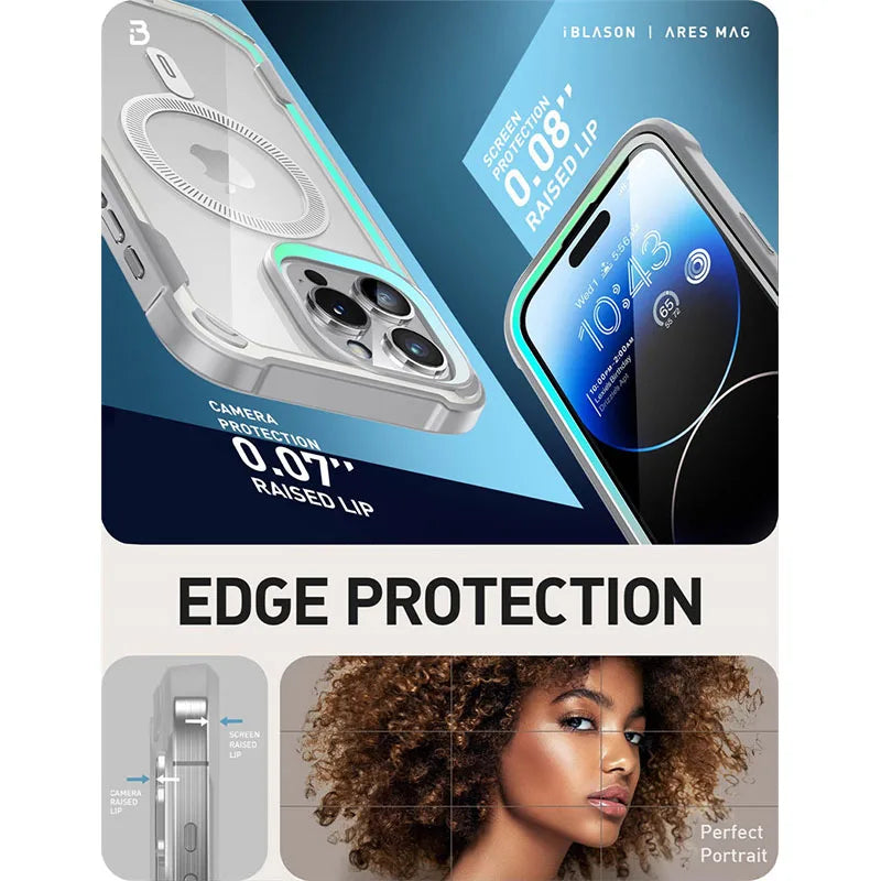 iPhone 15 Pro Max Case 6.7” (2023) Full-Body Shockproof Rugged MagSafe Case with Built-in Screen Protector