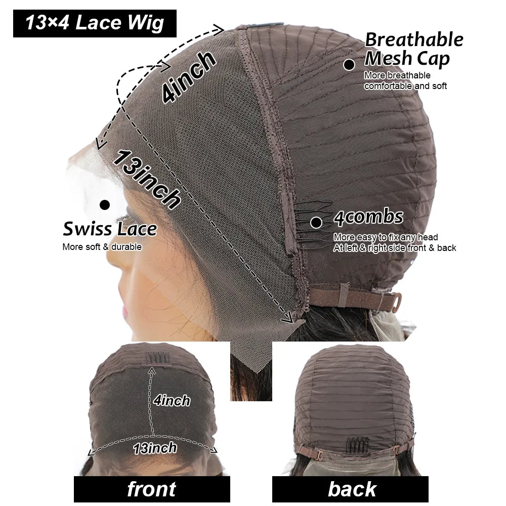 Short Bob Lace Frontal Wig 13x4 Deep Wave