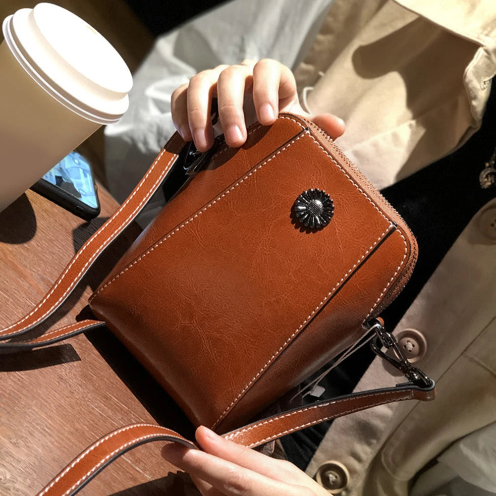 Genuine Leather Mini Strap Shoulder Bag