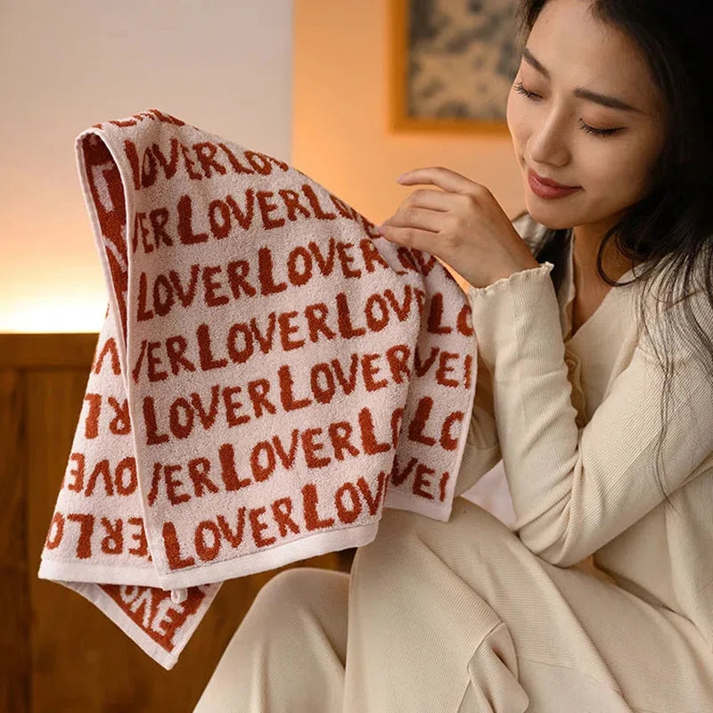 Couple Letter LOVE Towel Microfiber Bathrobe Shower Towel