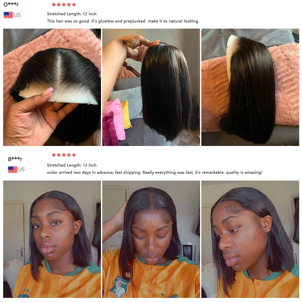 Wear And Go Bob Wig Ready To Wear Straight Short Bob Hair Wig
