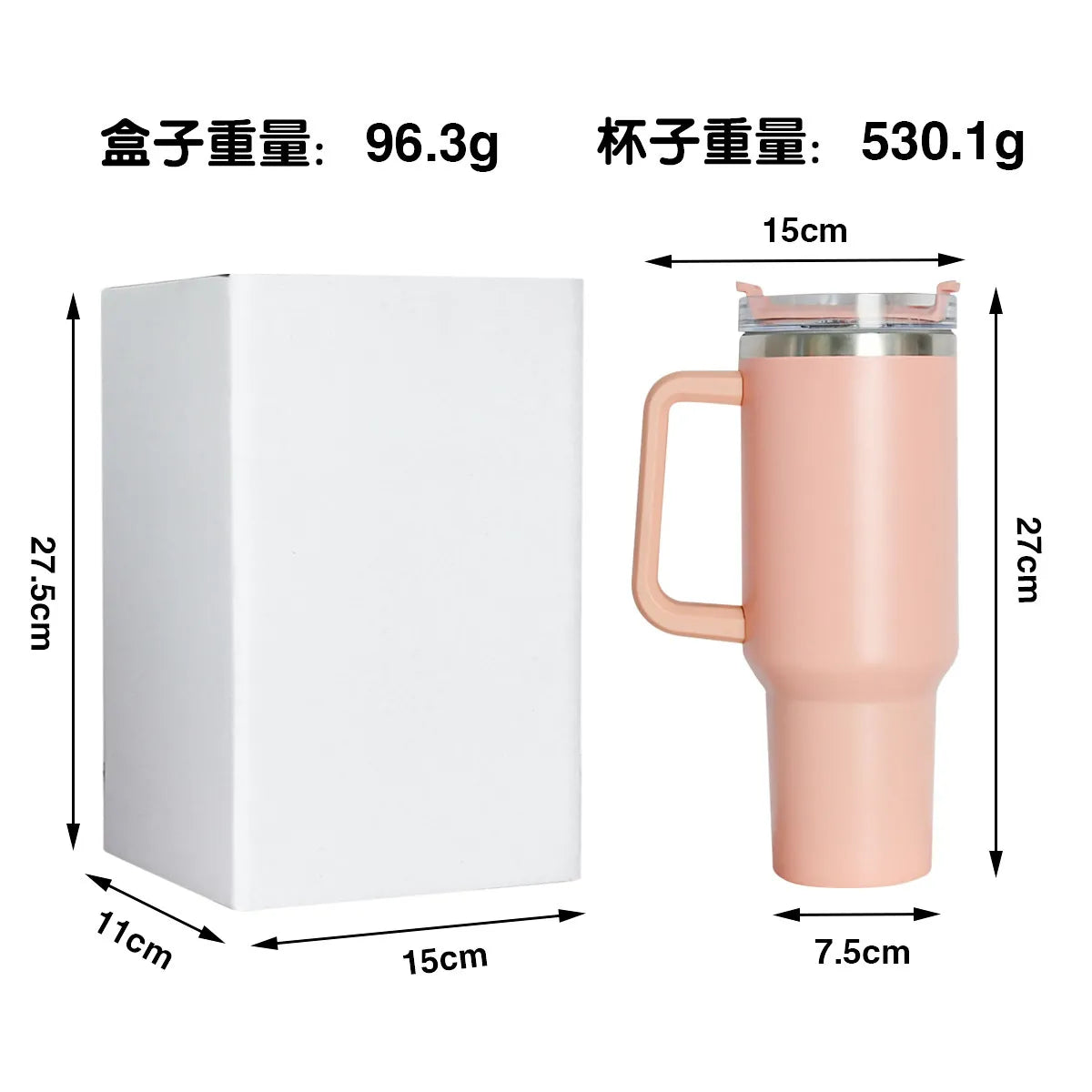 40oz Stainless Steel Double Wall Tumbler With Handle Wholesale Bulk