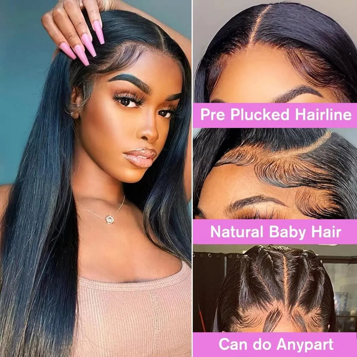 Brazilian Bone Straight Transparent Lace Front Wig