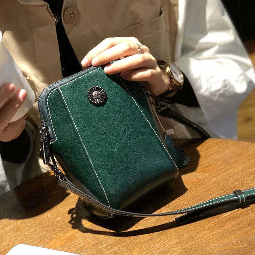 Genuine Leather Mini Strap Shoulder Bag