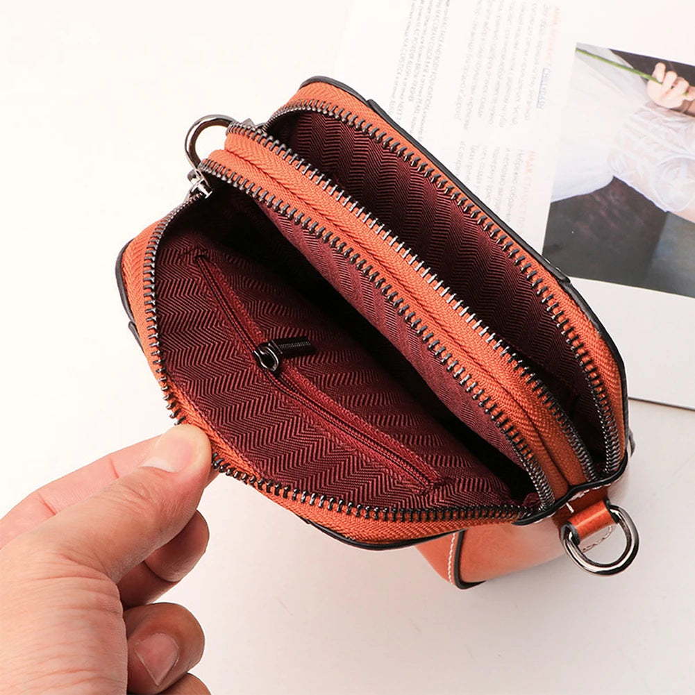 Genuine Leather Mini Strap Shoulder Bag