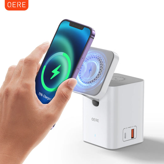 QERE Mobile Phone Magnetic Wireless Charger Station